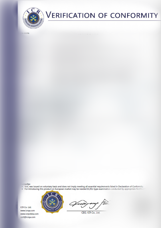VOC Certificate